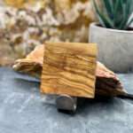 Klebehaken Edelstahl mit Olivenholz